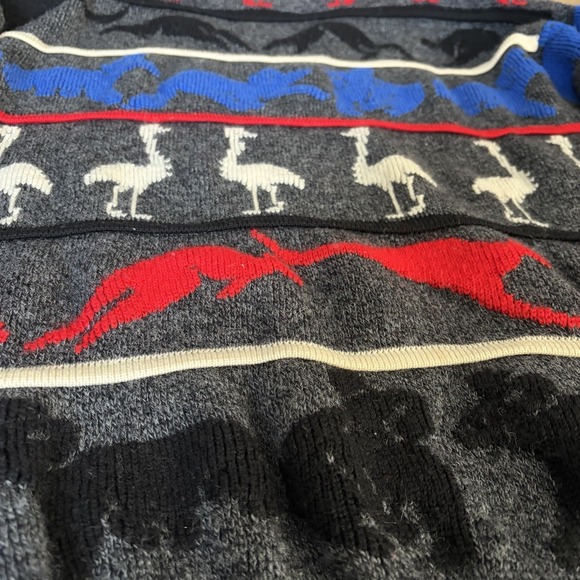 Vintage Hysport Australian Pure New Wool Kangaroo Emu Graphic Sweater Mens Small - Picture 6 of 9